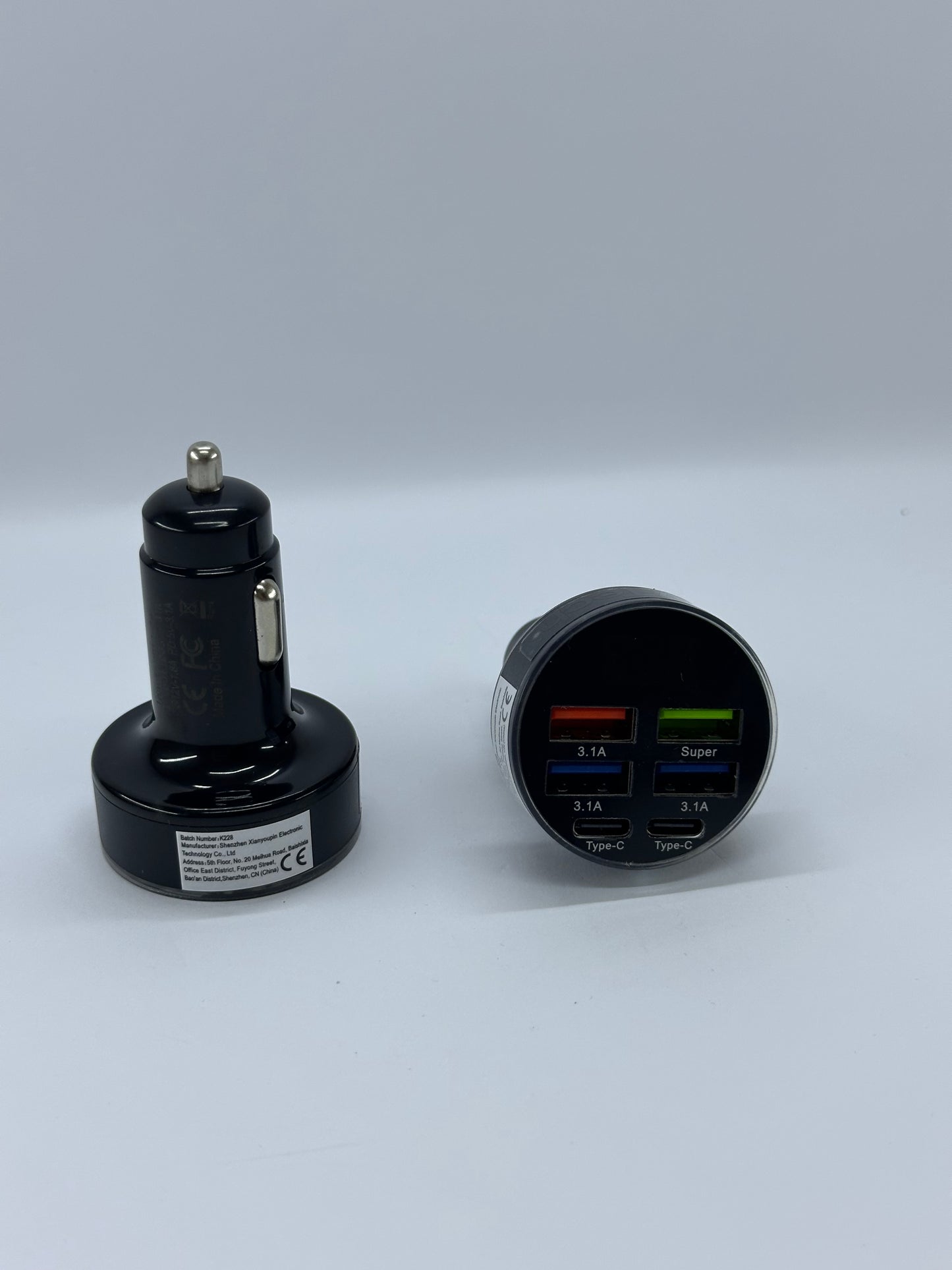 Зарядно за кола с волтметър – 4x USB + 2x Type-C | 3.1A Super Fast Charging