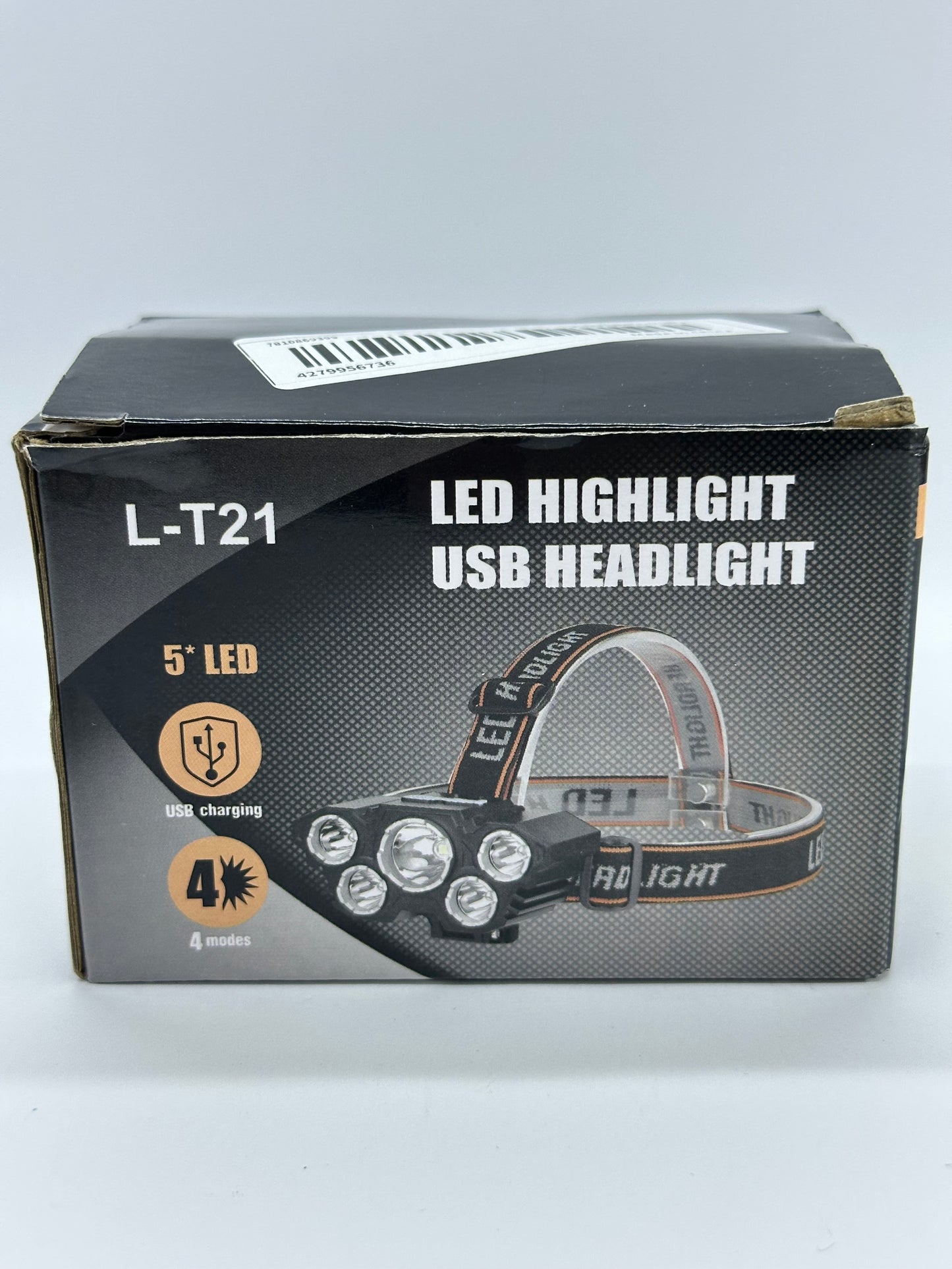 LED челник L-T21 с 5 мощни диода – USB зареждане, 4 режима на светене, регулируема лента