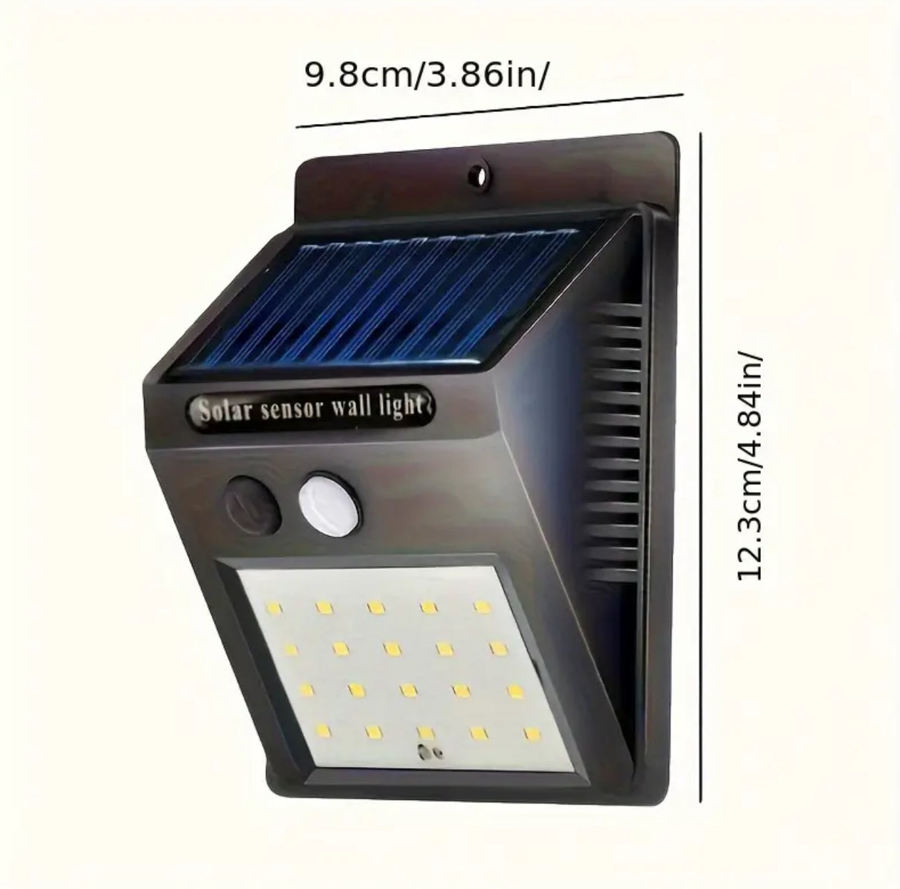 Комплект от 4 соларни LED лампи със сензор за движение – външно осветление за стена, двор и фасада