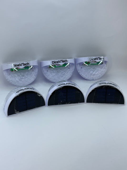 Слънчеви LED градински лампи DineVTech – комплект 6 броя, декоративни, водоустойчиви, с ефект „пчелна пита“
