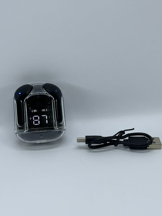 Безжични Bluetooth слушалки с дисплей и кейс – до 20ч работа, USB Type-C зареждане