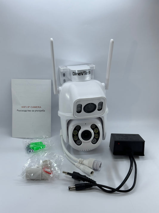 iCSee DineVTech Dual 5+5MP WiFi PTZ Камера с Автоматично Проследяване и Нощно Виждане до 50 м