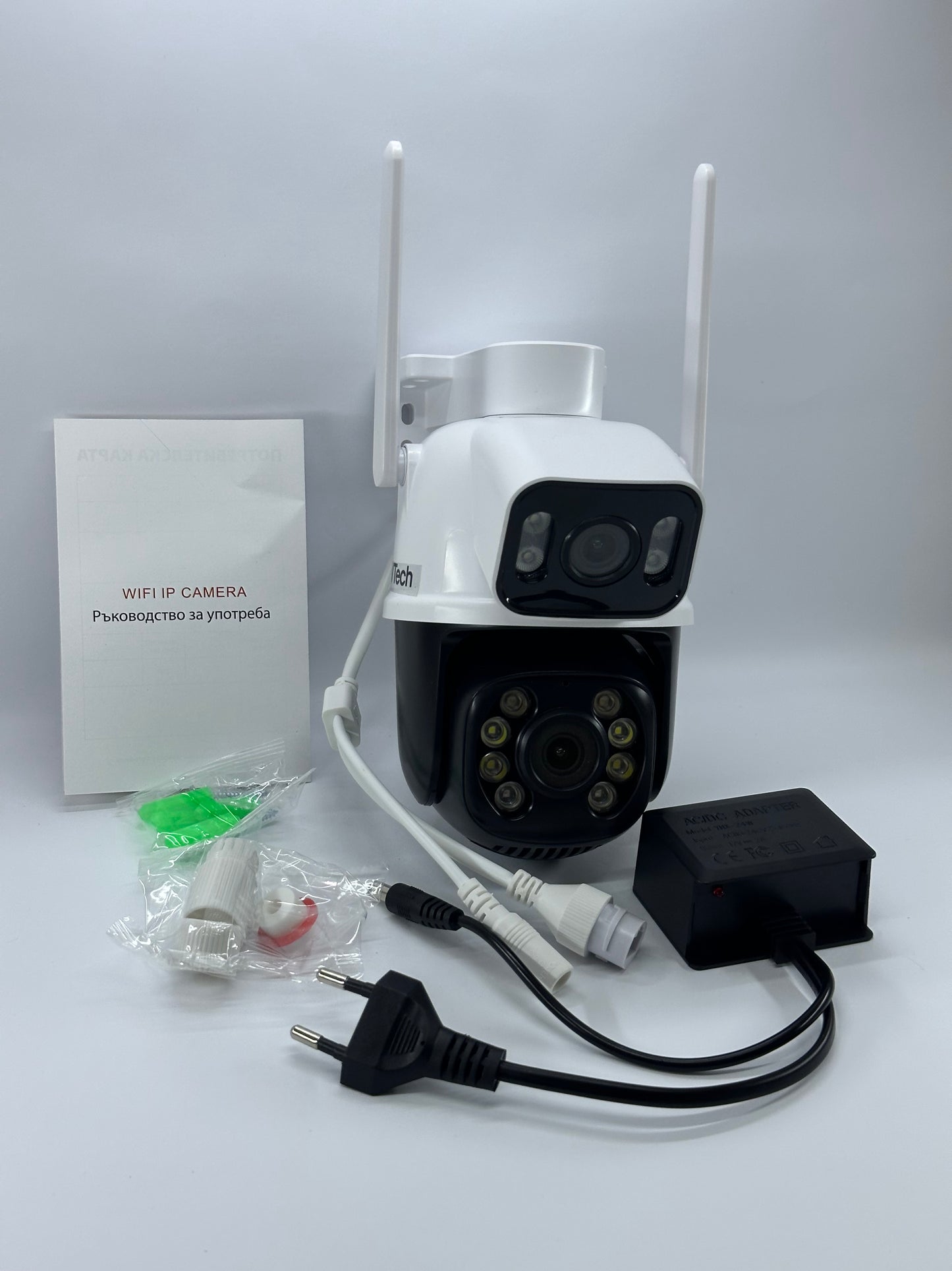 iCSee DineVTech Dual 5+5MP WiFi PTZ Камера с Автоматично Проследяване и Нощно Виждане до 50 м